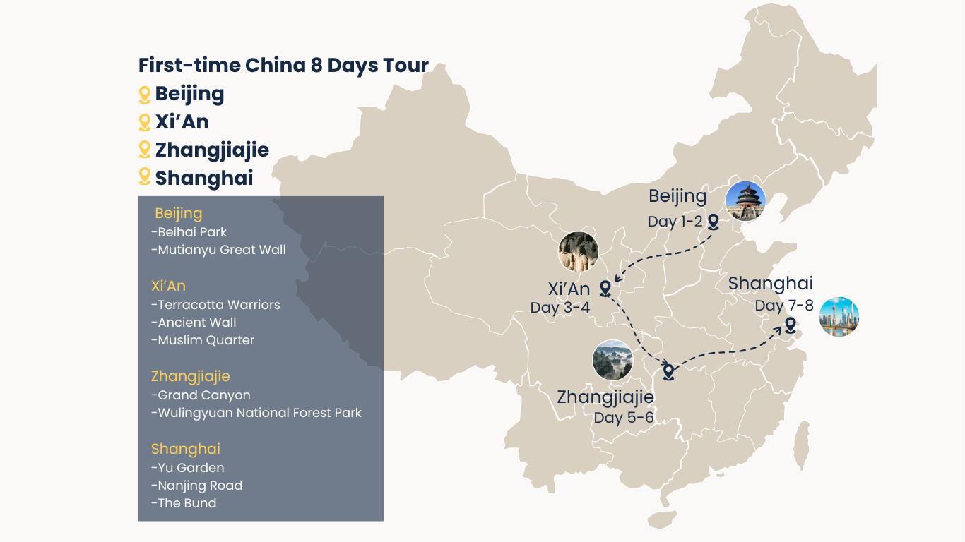 China tour route map